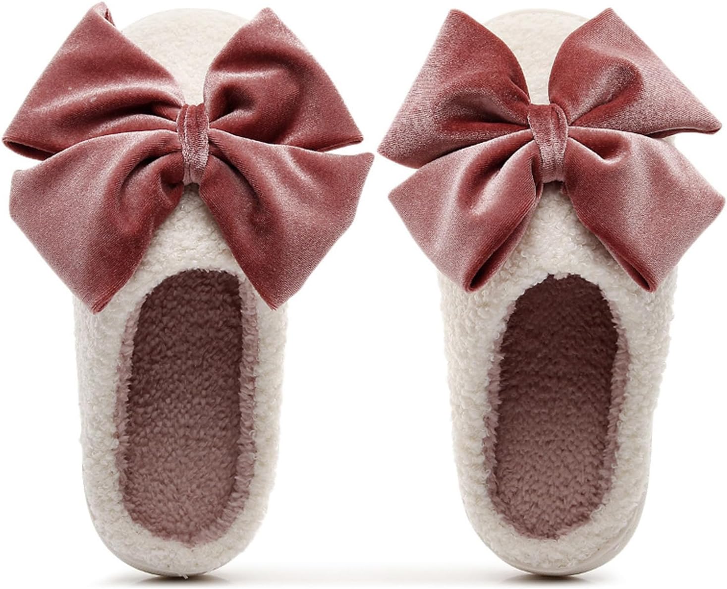 

Женские и мужские домашние тапочки с элегантным бантиком, удобные плюшевые теплые тапочки, легкие, с нескользящей подошвой, для дома и улицы Oukisam, 21 Velvet Bow