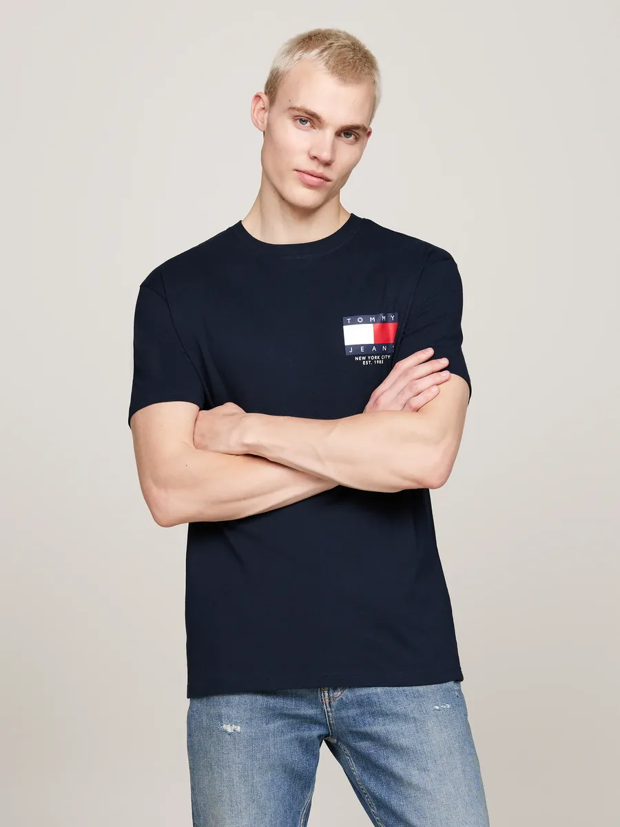 

Футболка Tommy Jeans "TJM REG RWB SIG FLAG TEE EXT" с логотипом, синий