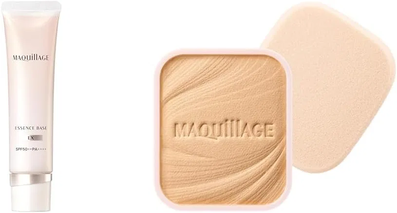 Тональное средство MAQUILLAGE Essence Base EX Pure Ivory 30 г SPF50+ PA++++ и Dramatic Powder EX Ochre 10 набор