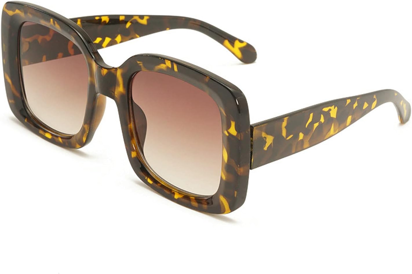 

COTIA Модные квадратные солнцезащитные очки с градиентным переходом для женщин, винтажные, в крупной оправе, мужские солнцезащитные очки с защитой от УФ-излучения UV400, Leopard