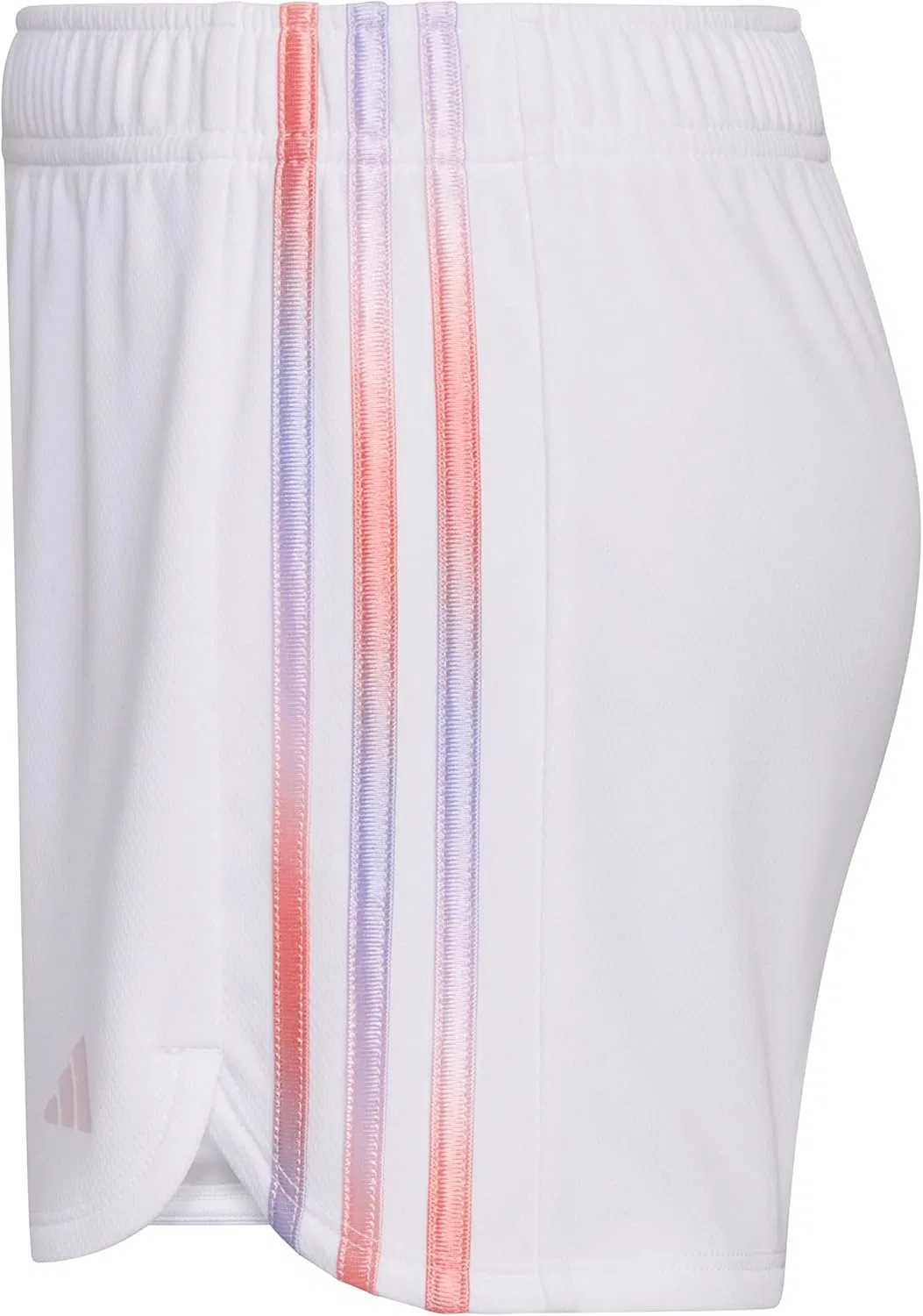 Детские шорты Adidas Aeroready Gradient 3-Stripes Pacer на подкладке из сетчатой ткани, белый — фото 3
