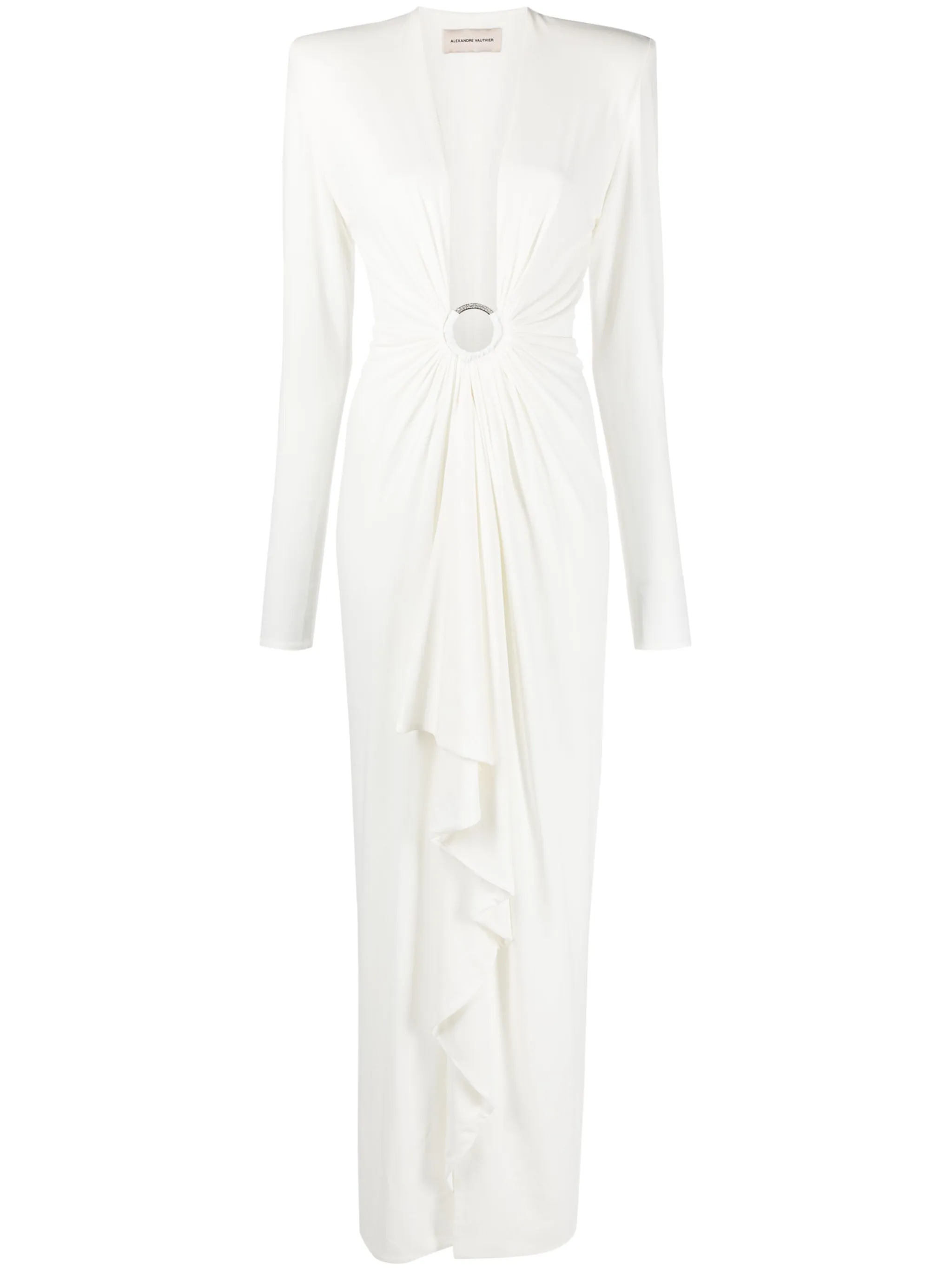 

Драпированное платье с глубоким вырезом Alexandre Vauthier, белый