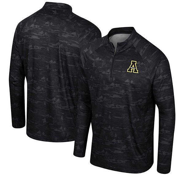 

Мужская черная куртка Carson Raglan Quarter-Zip с логотипом Appalachian State Mountaineers Colosseum