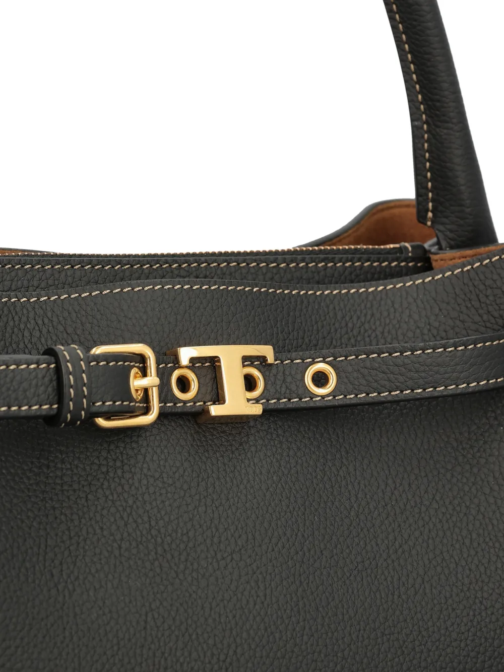 Сумка-тоут с верхней ручкой и пряжкой Tod'S, черный — фото 4