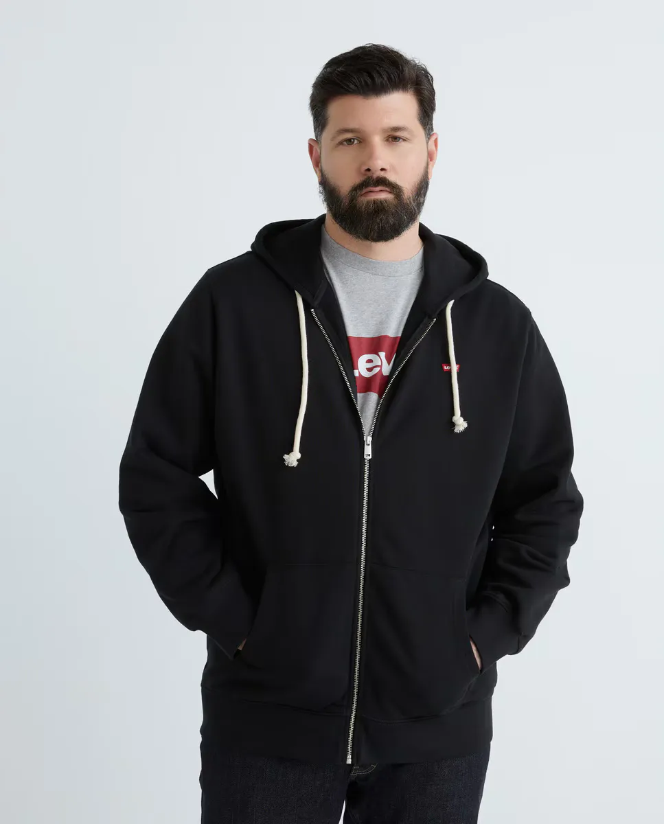 

Мужская толстовка на молнии и капюшоне, больших размеров Levi's, черный