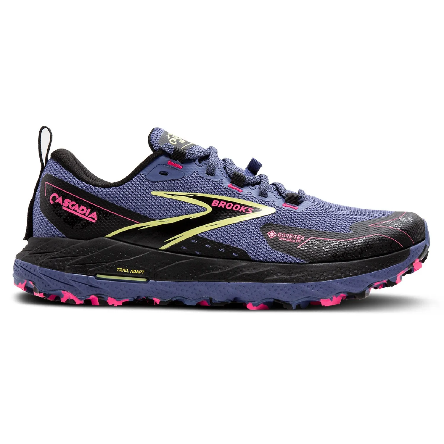 Женские кроссовки Cascadia 18 GTX для трейлраннинга Brooks, Grey Blue/Black/Pink