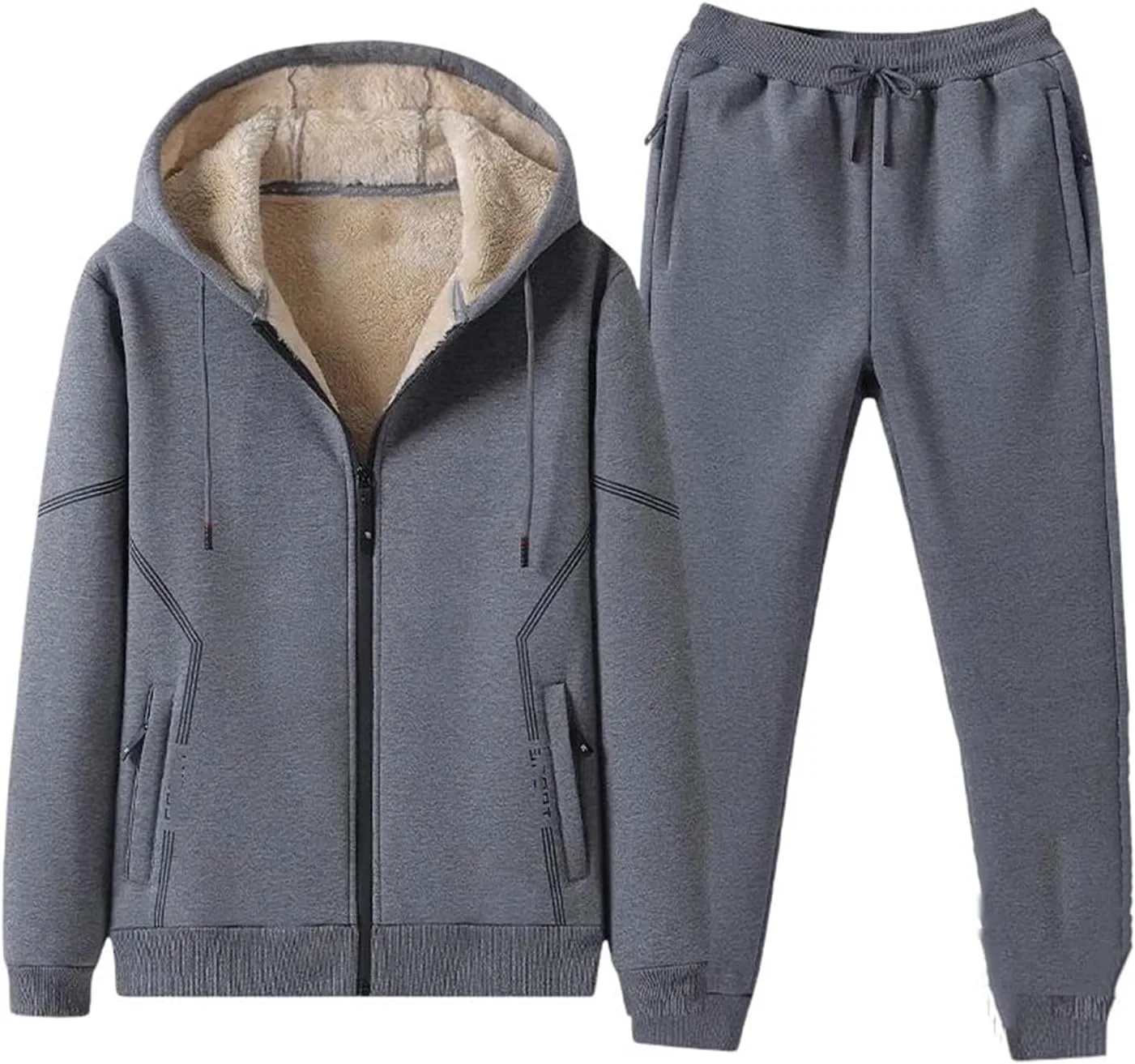 Мужской спортивный костюм с флисовой подкладкой, Dark Gray