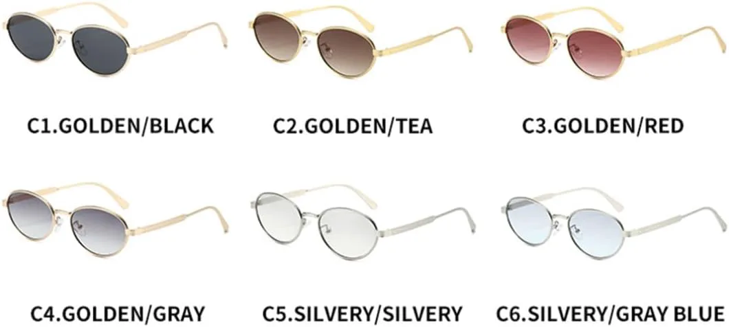 

Женские солнцезащитные очки «кошачий глаз» в маленькой оправе, овальной металлической рамке, защита от УФ-излучения UV400. Модные TOIPASTN, Gradient Tea