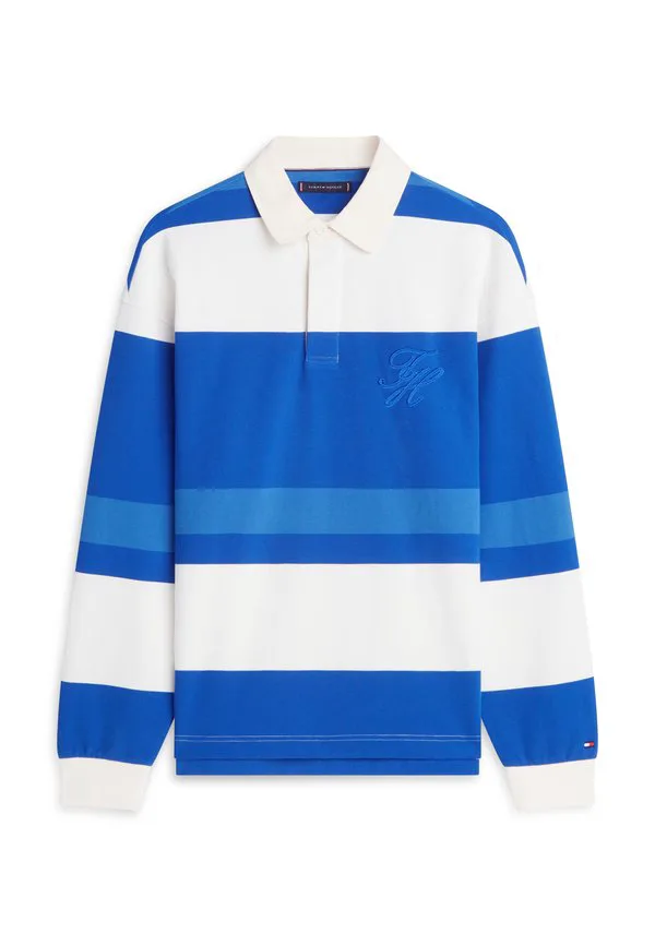 Полосатая свободная рубашка для регби, рубашка поло Tommy Hilfiger, Regal Blue — фото 4
