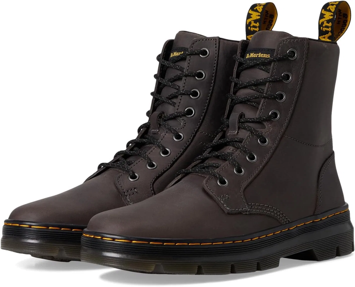 Туфли Dr. Martens Unisex Combs Leather Gunmetal Saddleback Platform, Black