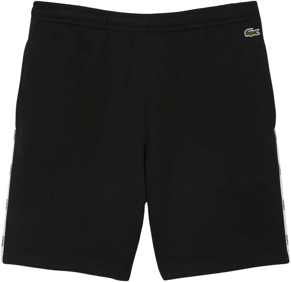 Шорты Lacoste Men's Logo Trim из хлопкового флиса, черный