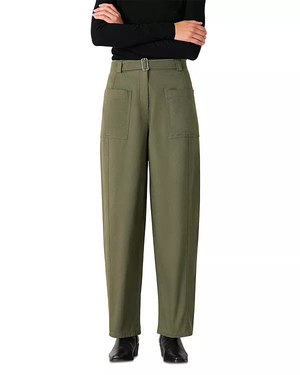 

Брюки с поясом и широкими штанинами Whistles, зеленый