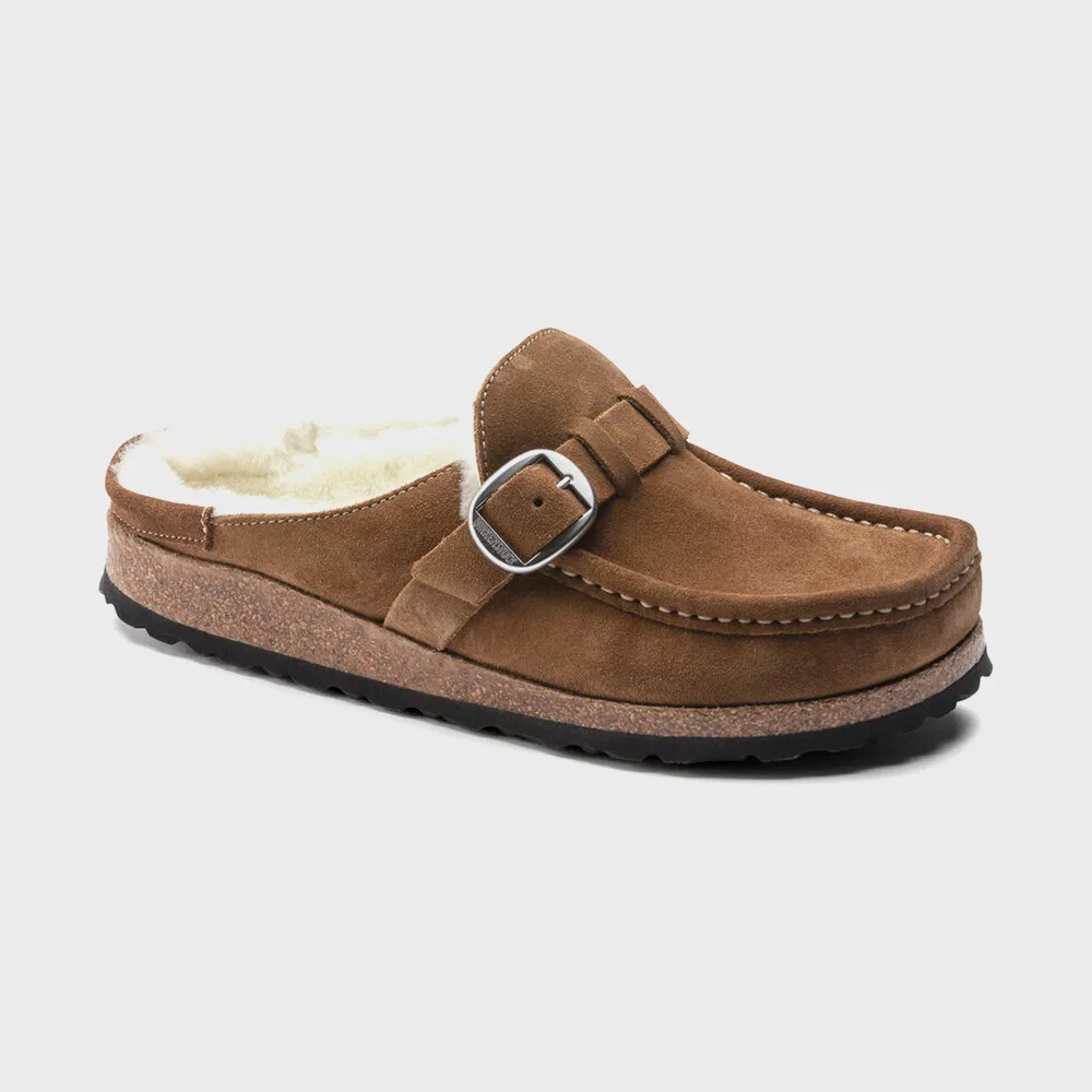 Мужские блоферы Berkeley из замши с подкладкой из овчины, цвет чай, от Birkenstock