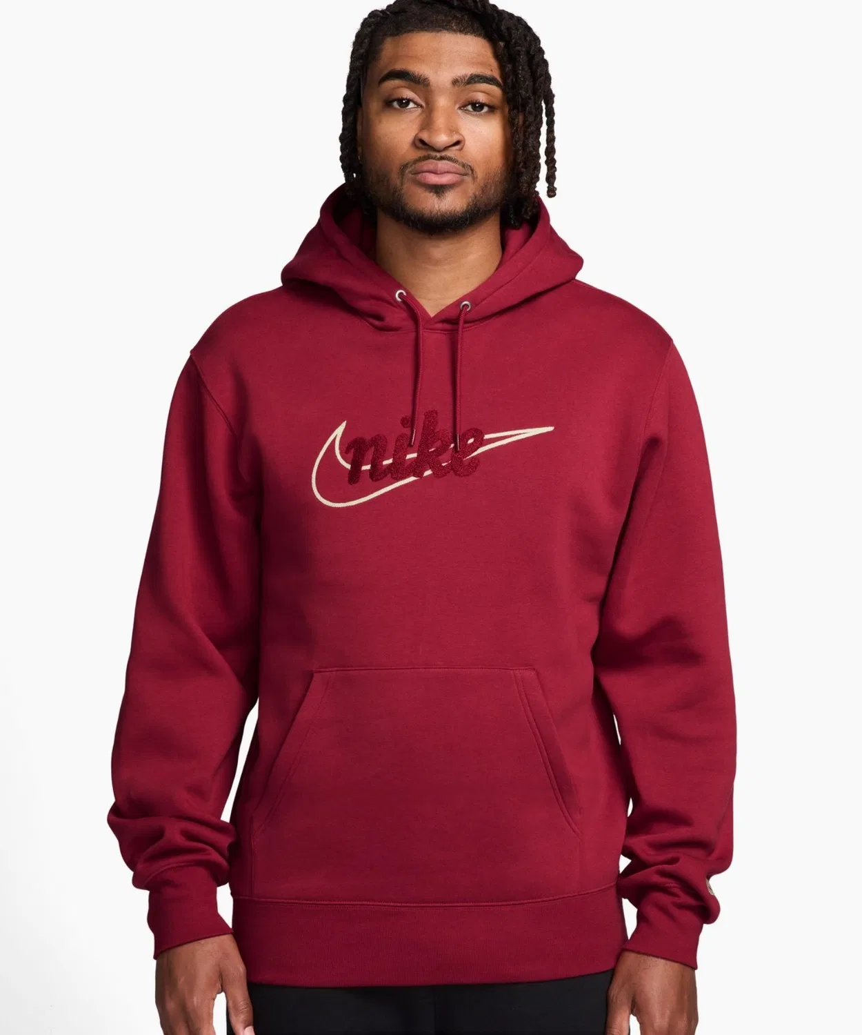 Свитшот Nike Club BB CTB L/S с логотипом, бордовый