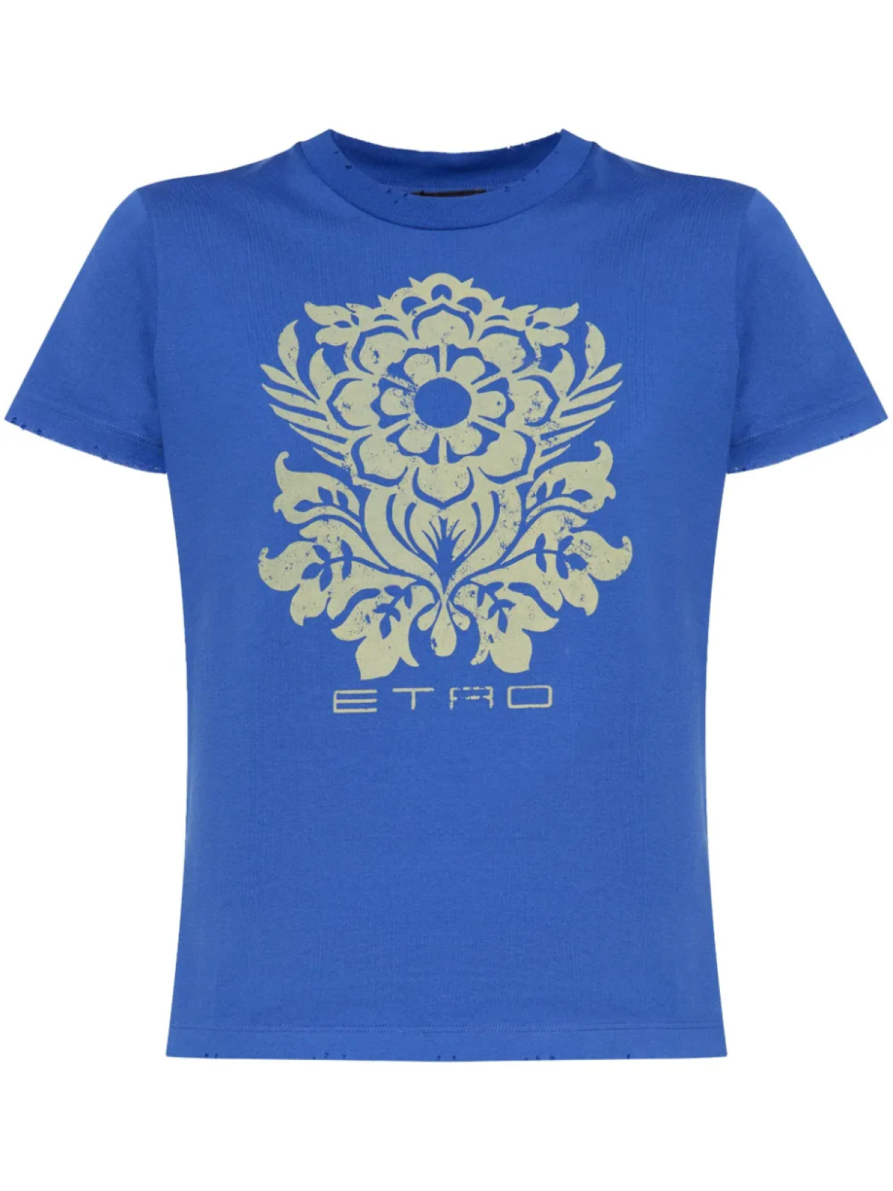 

Футболка из хлопка с цветочным принтом ETRO, синий