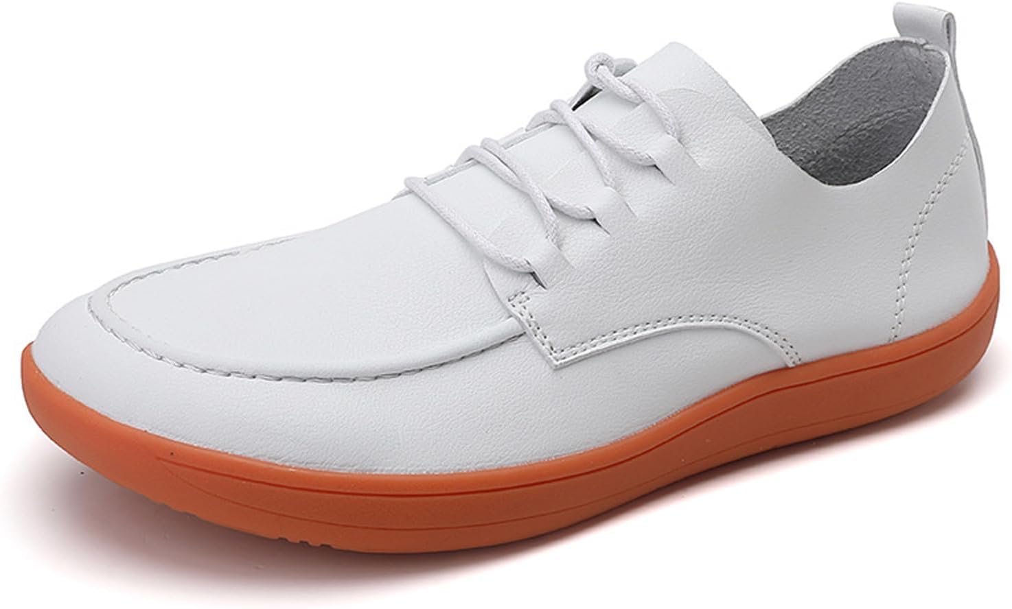 

Мужские кожаные оксфорды с широким носком, плоской подошвой, удобной круглой формой носка, мягкой подошвой, противоскользящие, на шнуровке, для работы, бизнеса, шопинга и повседневной носки Nelsbrex, светло-коричневый