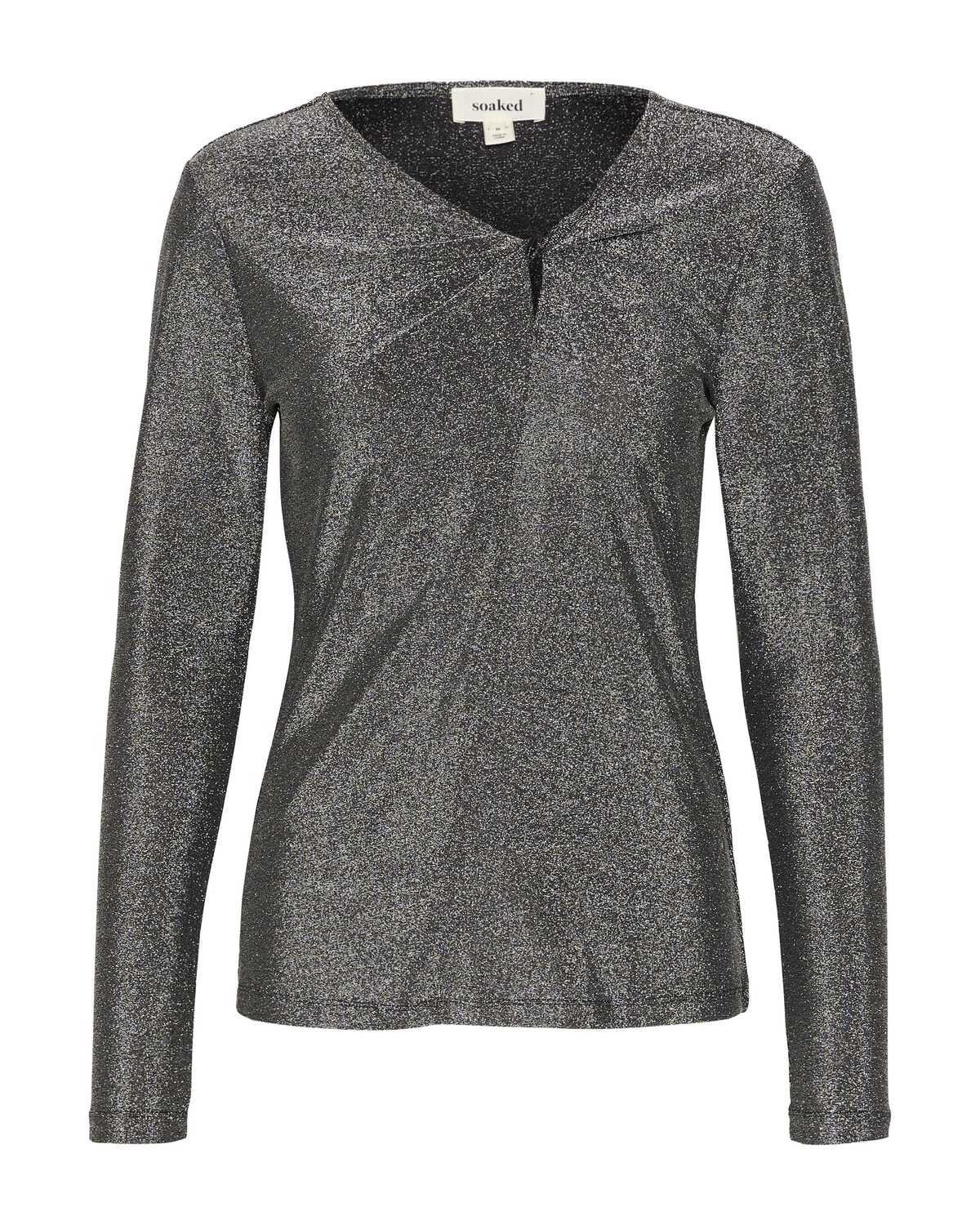 

SOAKED IN LUXURY Блузка в серебристо-сером цвете