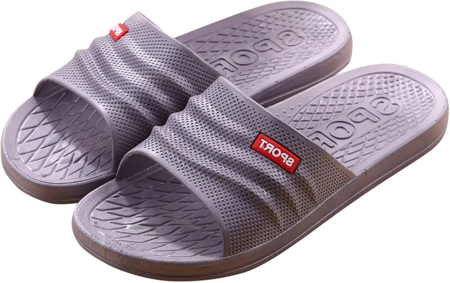Badelatschen Herren Hausschuhe Тапочки Schlappen Пляжные шорты Badepantoletten Шлепанцы Pantoletten Badeschlapfen Badeschuhe Strandschuhe Сандалии Badeschuh Спорт и активный отдыхsandalen Hallenschuhe RYTEJFES, Grau — фото 2
