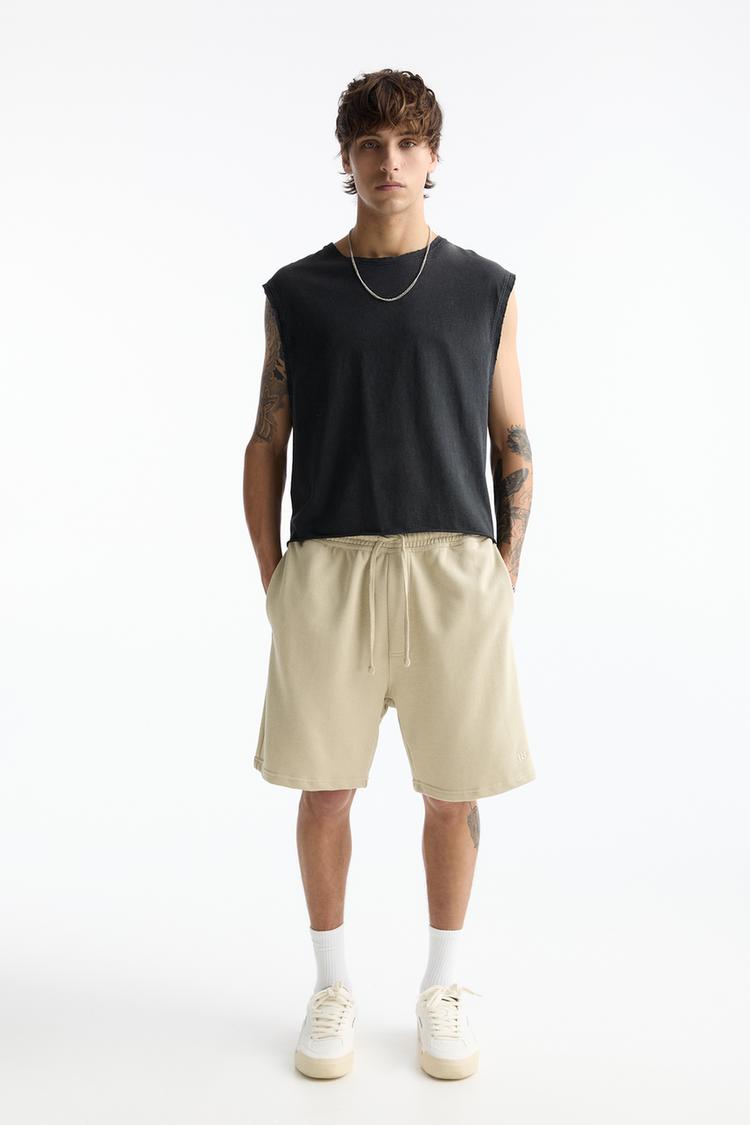 

Шорты-Бермуды для бега Pull And Bear, бежевый