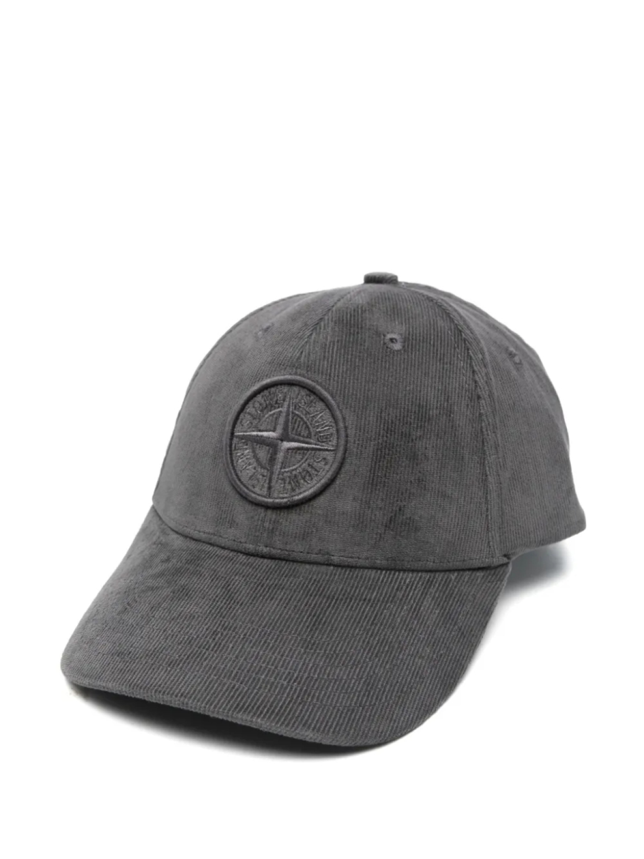 

Бейсболка Stone Island из хлопкового микровельвета, серый