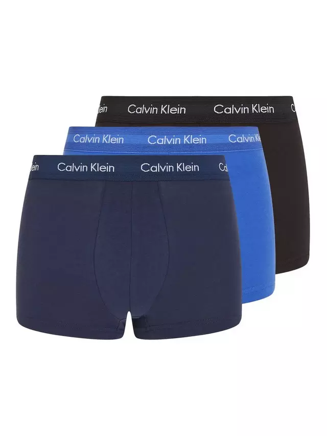 

Трусы Calvin Klein Low Rise Cotton Stretch 3 шт, цвет black/blue/shadow/cobalt/water