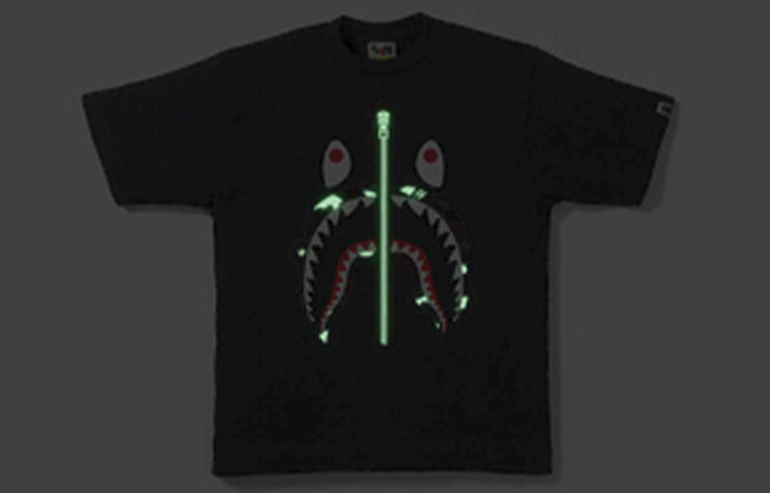Футболка Bape Dot Camo Shark A BATHING APE, черно-белая — фото 3