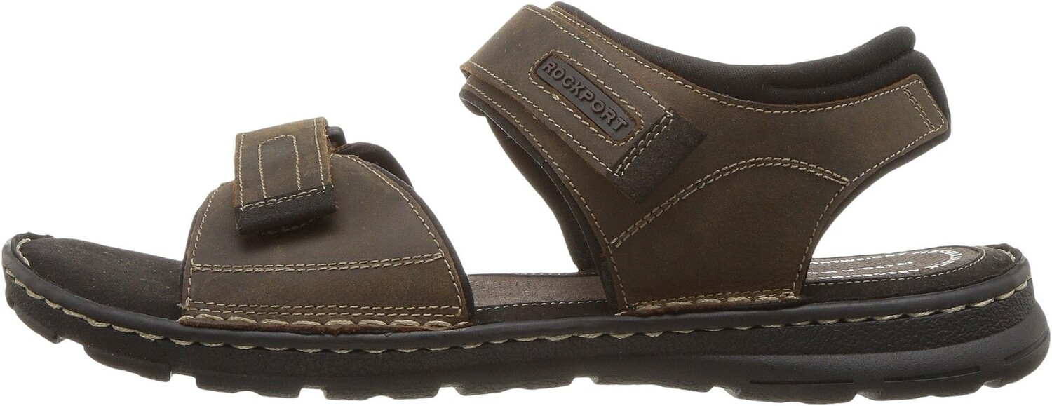 Сандалии на плоской подошве Darwyn Quarter Strap Rockport, цвет Brown II Leather — фото 4