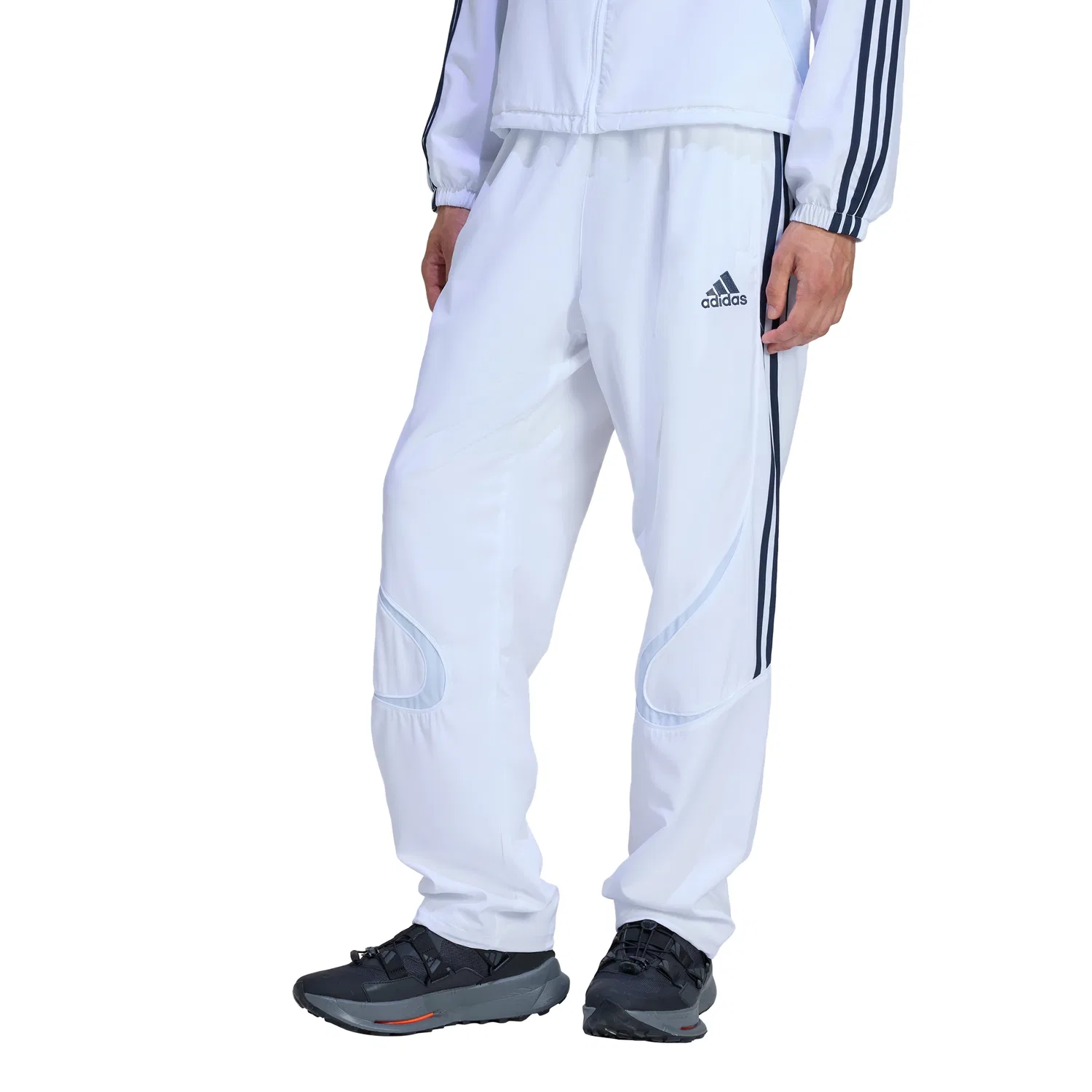 Мужские спортивные брюки Adidas Teamgeist Adicolor, белые с голубым — фото 4