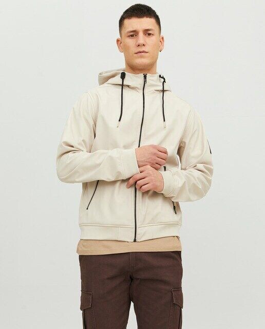 

Мужская легкая куртка из софтшелла Jack & Jones, бежевый
