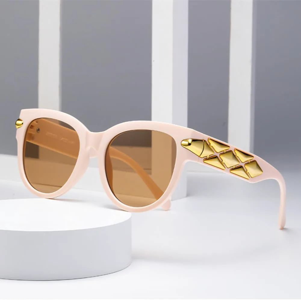 

Солнцезащитные очки LVTFCO овальной формы, мужские, в стиле хип-хоп, круглые, в ацетатной оправе, женские, модные, с защитой от УФ-излучения UV400, Champagne Brown