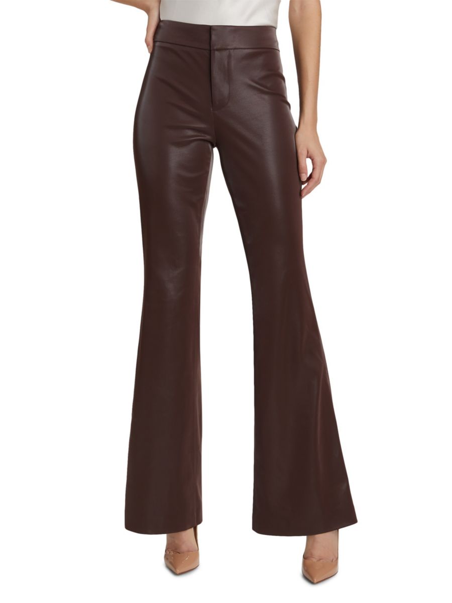 

Брюки-клеш из искусственной кожи Andrew Alice + Olivia, цвет Espresso