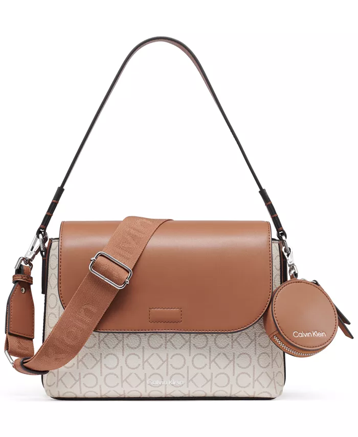 

Мини-сумка через плечо Millie Signature Flap Convertible Small Calvin Klein, мультиколор
