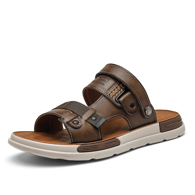 

LONGYING Пляжные сандалии мужские черно-коричневые коричневые, цвет Brown