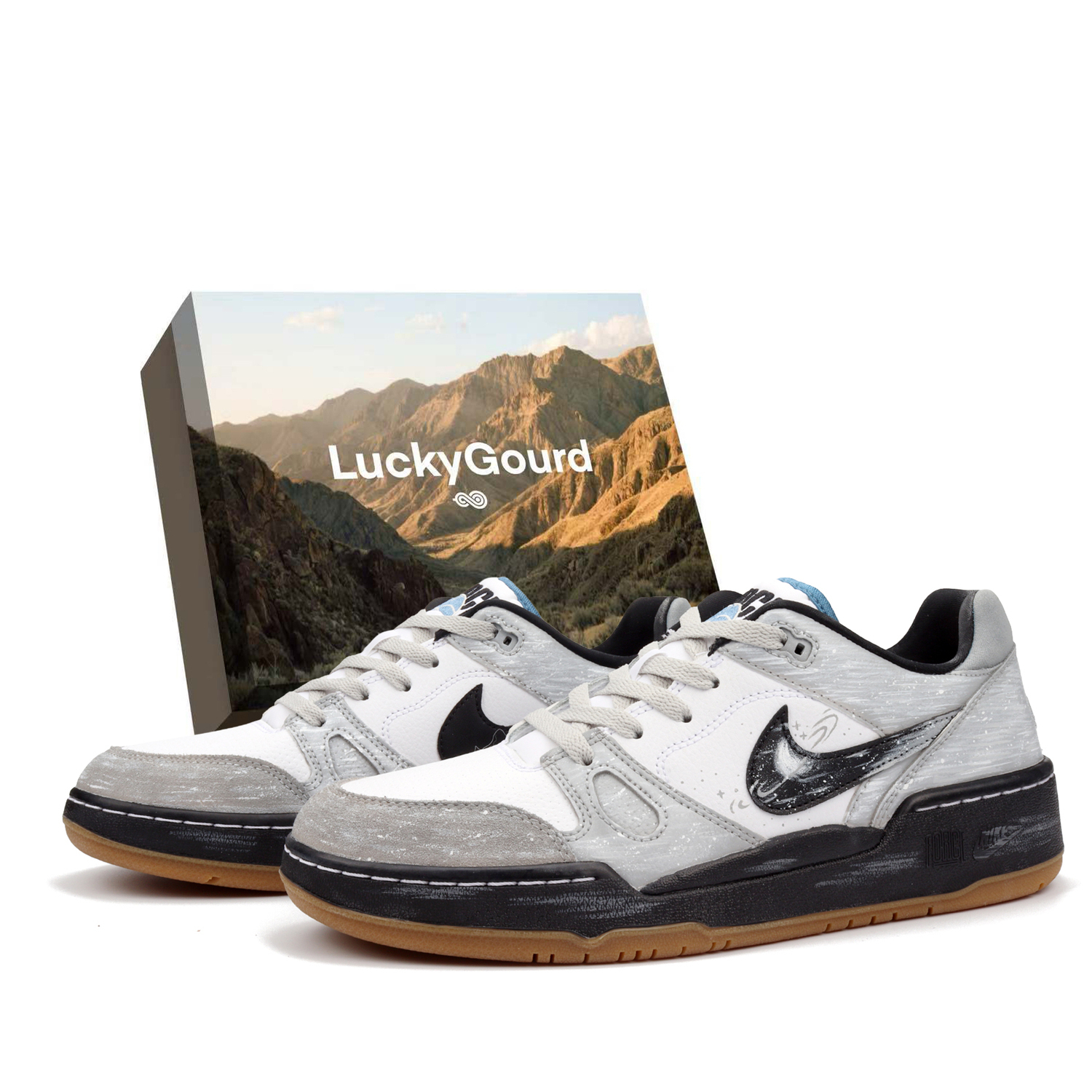 

Nike Full Force Moonfall устойчивые к истиранию балансировочные низкие кроссовки для скейтбординга мужские gray white
