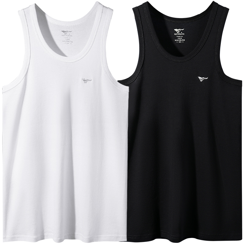 

Майка-алкоголичка мужская Сумка для покупок+Сумка для покупок SEPTWOLVES, Комплект из 2 (черный+серый конопляный) хлопок приятный к телу/прошитый высокоэластичный/вышитый логотип волка