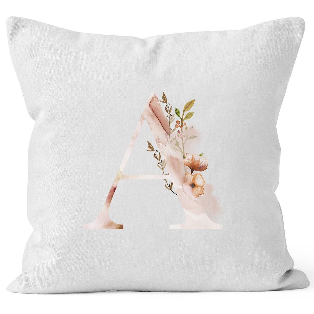 

Чехол на подушку буква подушка "А" буква алфавита монограмма инициалы акварельный рисунок чехол на подушку Autiga белый 40см x 40см