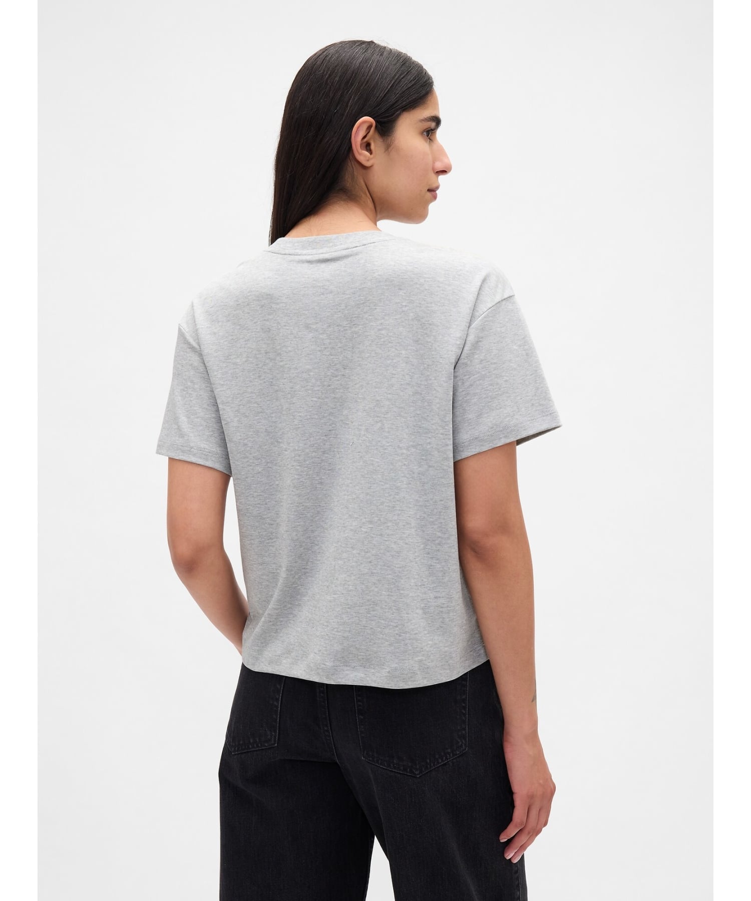 (W) Хлопковая футболка свободного кроя Supima(R) GAP, BC15_LT_GREY_HEATHER — фото 3