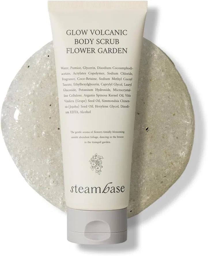 Скраб для тела Glow Volcanic, STEAMBASE, 200 мл, Flower Garden