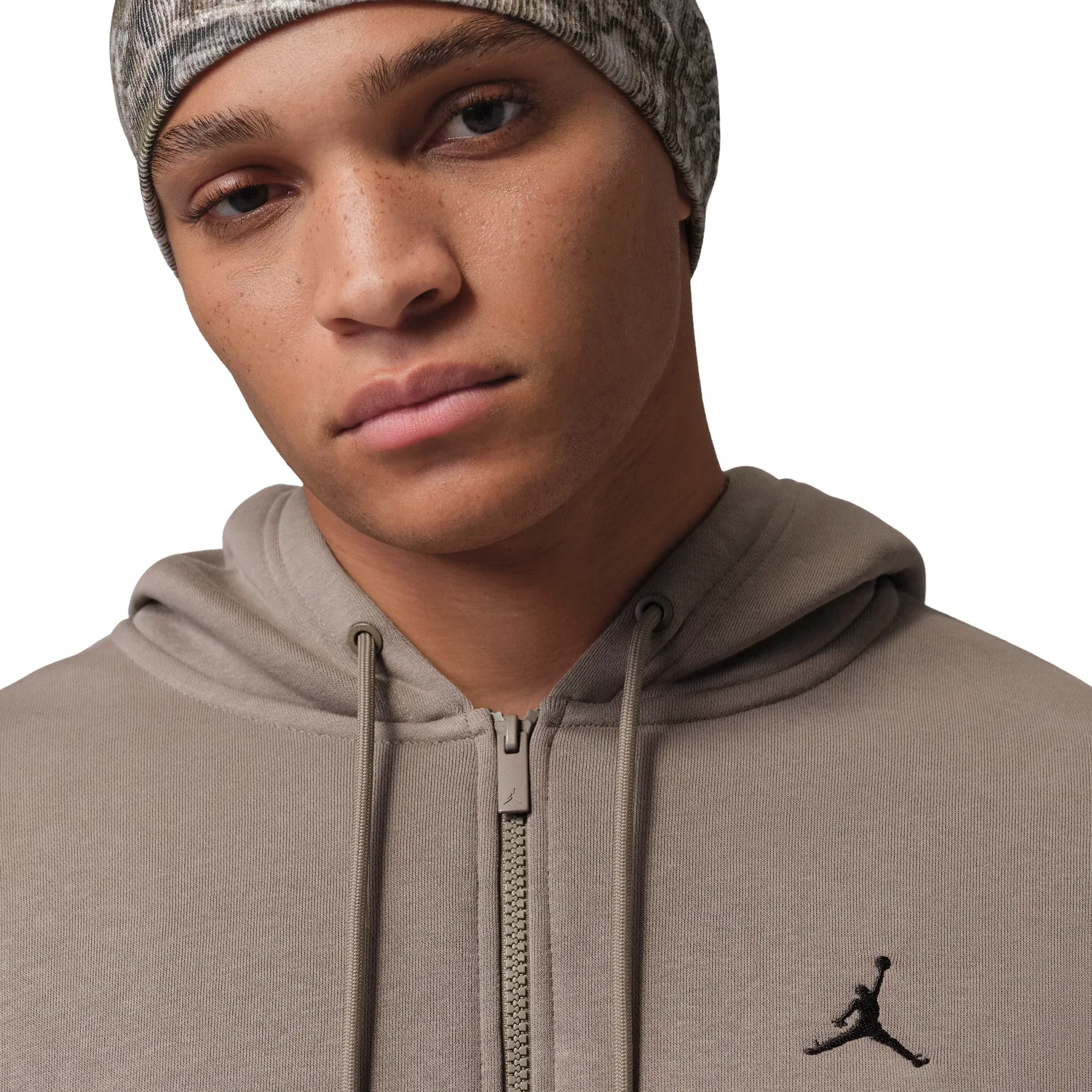 Толстовка Jordan Brooklyn Fleece Oversized Full-Zip Hoodie 'Olive Gray Black' IB7231-040, серый — фото 2