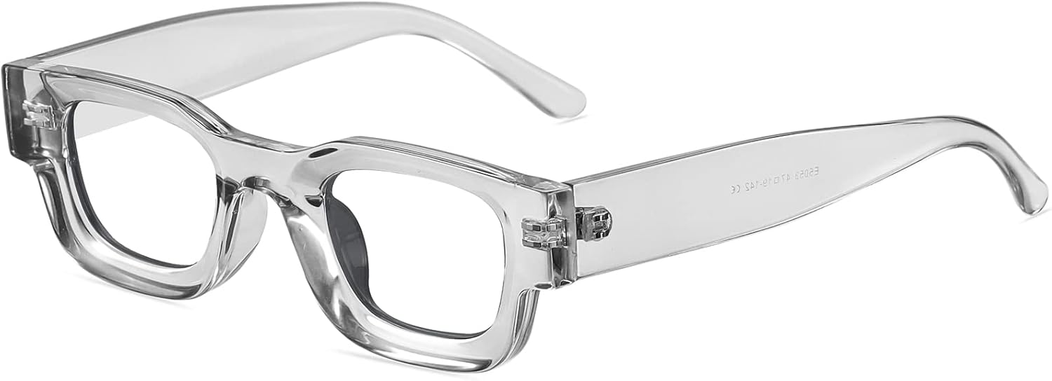 

Современные прямоугольные солнцезащитные очки AIEYEZO для женщин и мужчин в стиле ретро 90-х, массивные квадратные поляризованные солнцезащитные очки с защитой UV400, Z4 Blue Light Glasses/Clear Grey