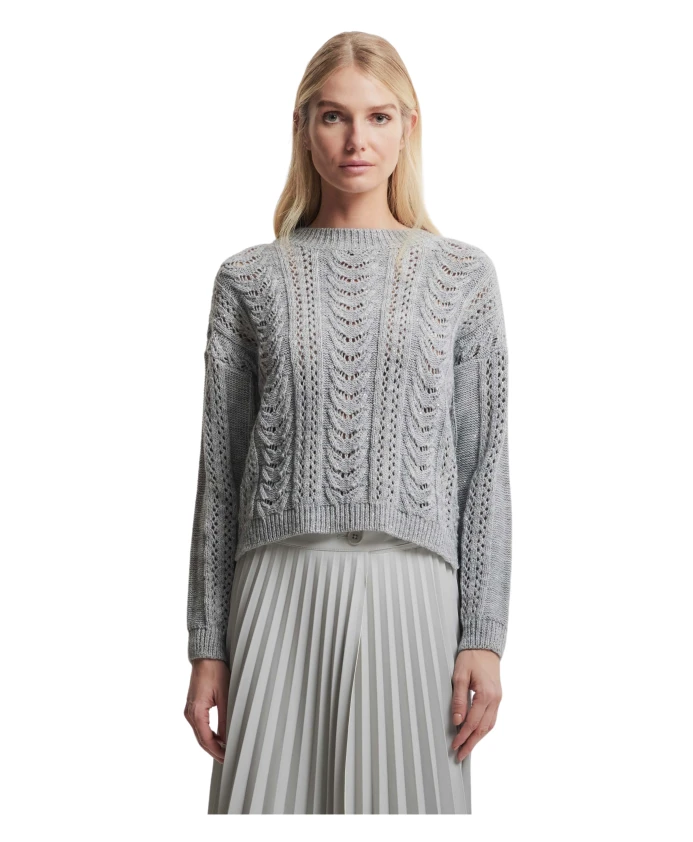 

Свитер из шерстяной смеси с ажурным узором. Kocca, серый