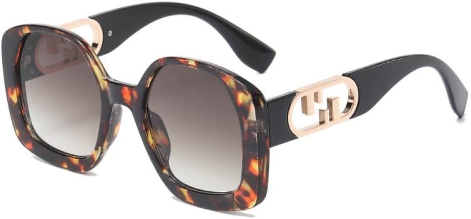 

Модные солнцезащитные очки большого размера для женщин, винтажные панк-очки, солнцезащитные очки для мужчин, очки для вождения, защита от УФ-излучения UV400, Leo, один размер RUOVEXIE, Black Mirror Gradient