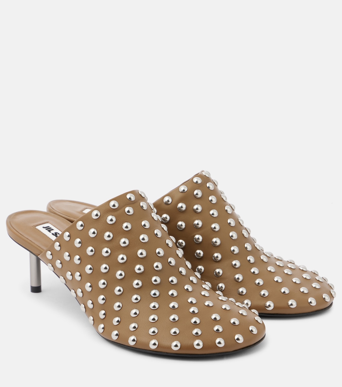 Кожаные мюли с заклепками Jil Sander, Chimera Green