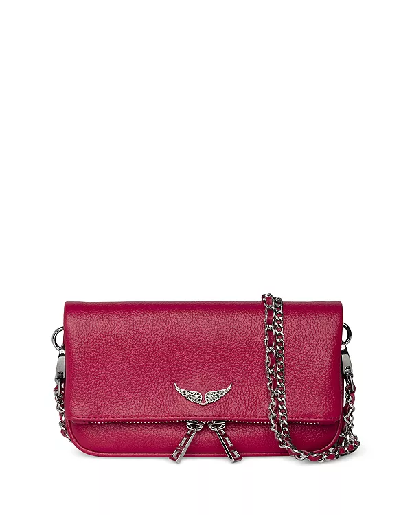 

Сумка через плечо из нанозернистой кожи Rock Zadig & Voltaire, розовый