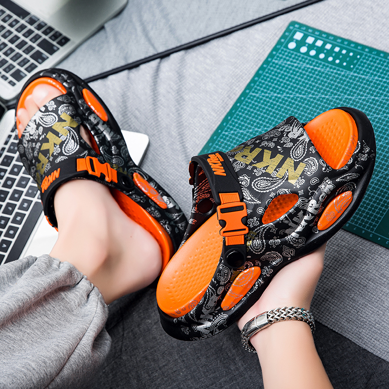 CariteSport Пляжные сандалии мужские черно-оранжевые, цвет Black Orange — фото 3