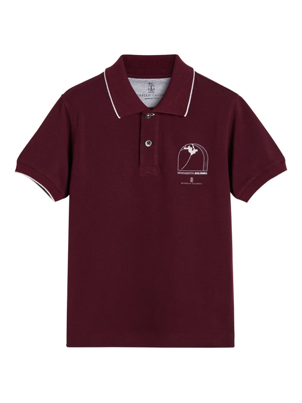 

Хлопковая футболка-поло Brunello Cucinelli Kids, красный