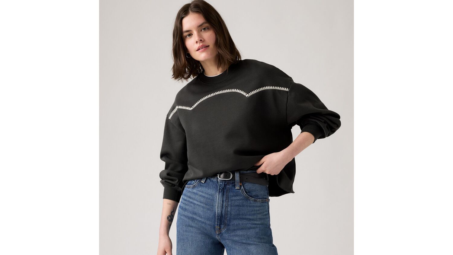 

Толстовка Leo Western Yolk Levi's, Pirate Black - Black