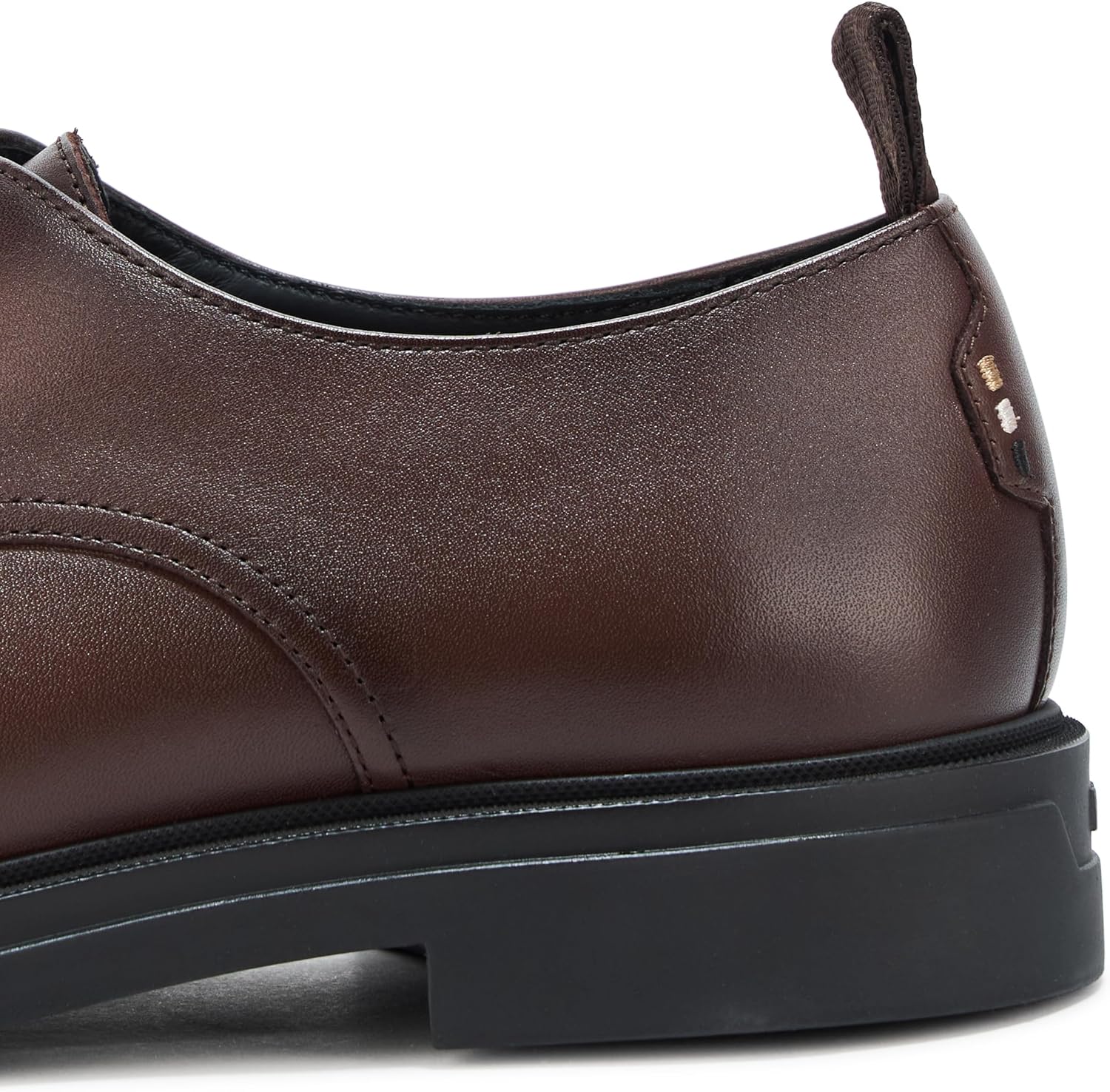 BOSS Мужские туфли Calev Derby из кожи Oxford Flat, Cappuccino Brown — фото 4