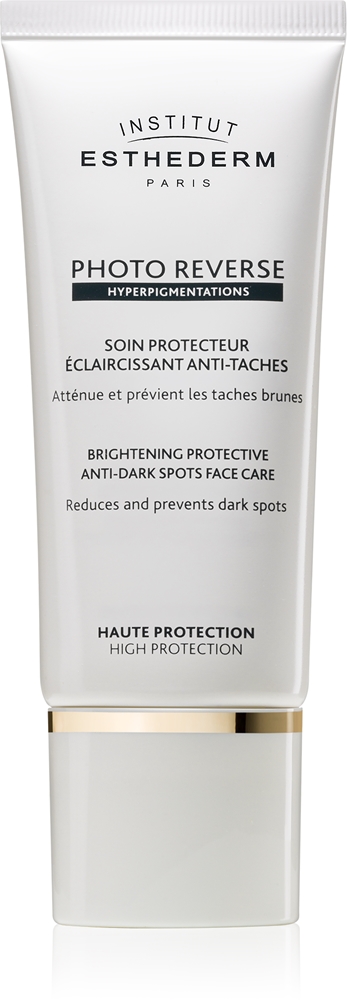 

Фотообратный осветляющий защитный анти-пигментный уход за лицом средство для осветления пигментных пятен с высокой степенью защиты от солнца Institut Esthederm, spf 50+ 50 мл