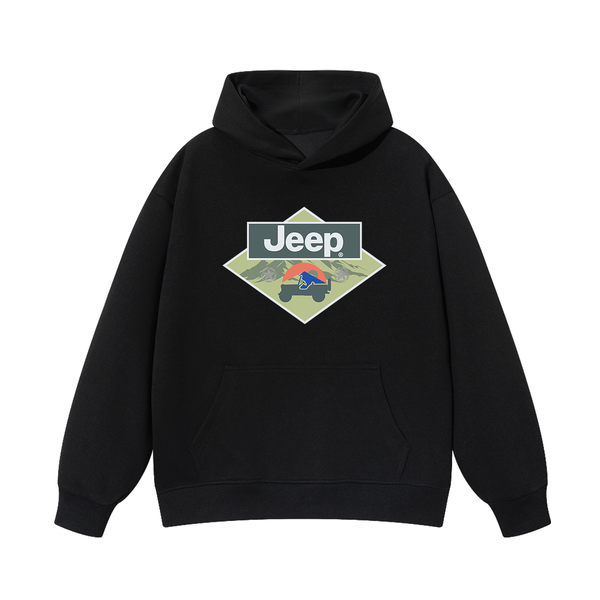 Толстовка с капюшоном утепленная для школьников Jeep, new year красный fleece-lined — фото 4